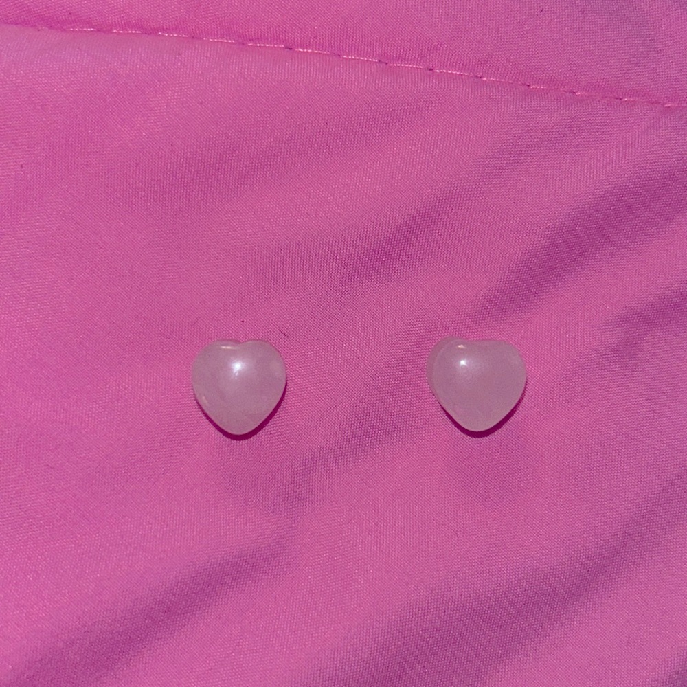 00 Gauge Rose Quartz Heart Plugs 💕